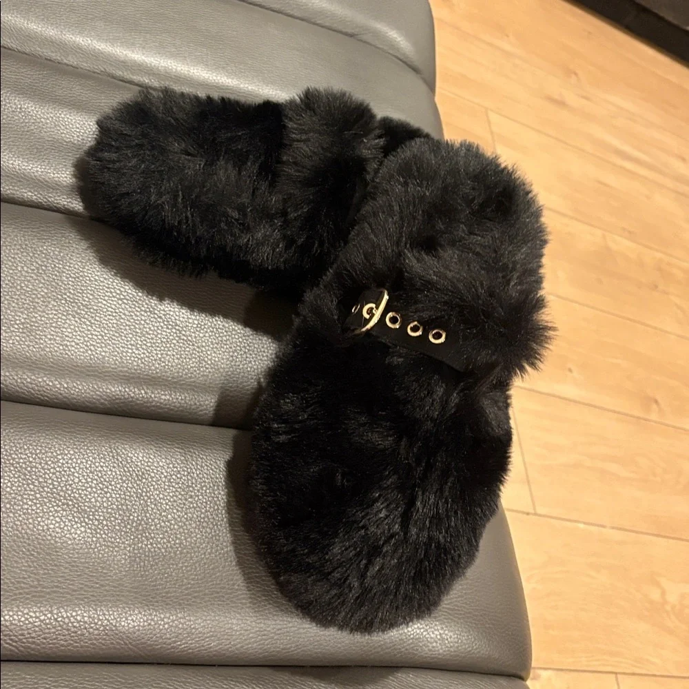 Leather Jeffrey Campbell Furry Slippers Size 9 - Picture 3 of 15